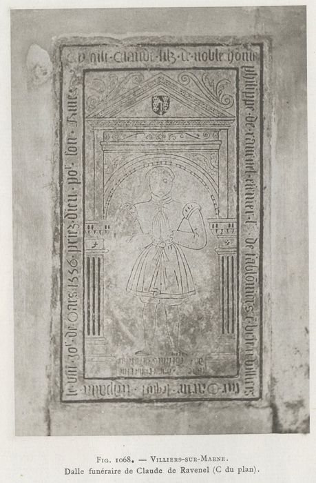 Dalle funéraire de Claude de Ravenel, seigneur de Villiers-sur-Marne