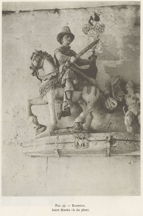 groupe sculpté : Saint Martin et le pauvre 