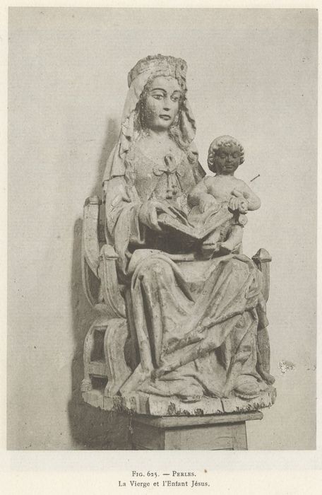 Statue : Vierge à l'Enfant assise