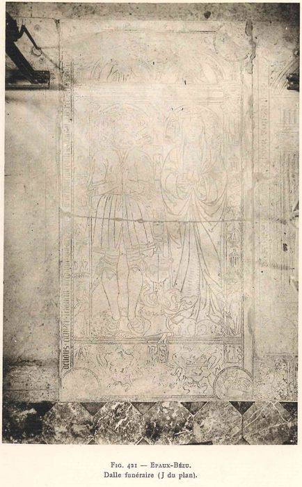 dalle funéraire d'un seigneur d'Epaux et de sa femme