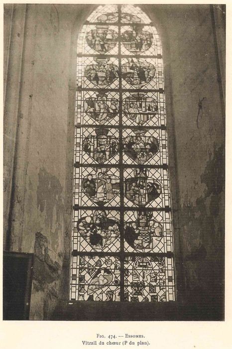 verrière : scènes de l'enfance du Christ, scènes de la passion et de la vie glorieuse