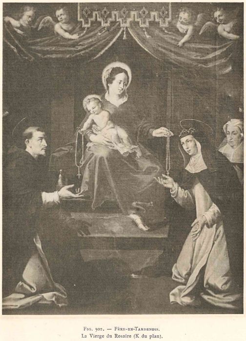 Tableau : l'Institution du rosaire