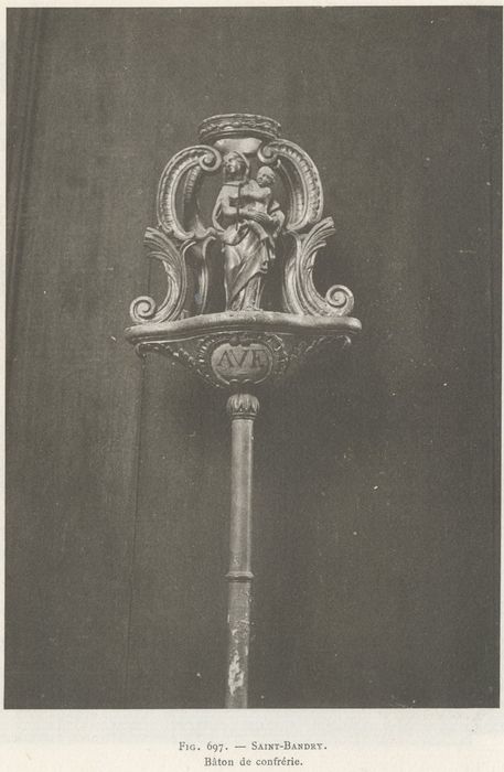 bâton de procession de la Vierge à l’Enfant