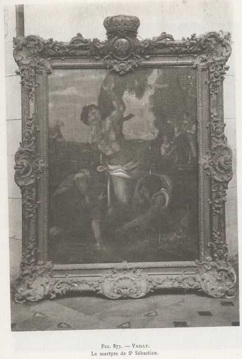 Tableau, cadre : saint Sébastien
