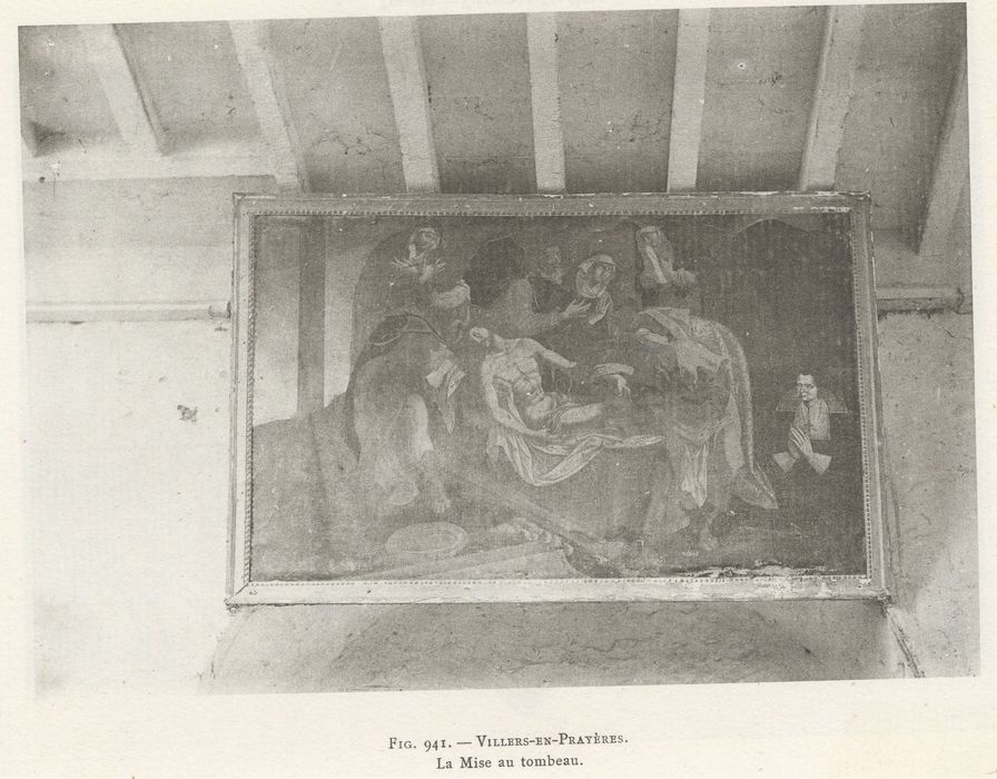 Tableau : la Mise au tombeau avec une donatrice