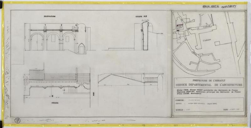 Plan, élévation, coupe et plan de situation.