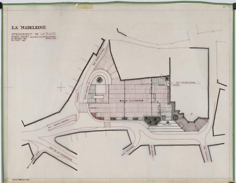 Aménagement de la place Madeleine, plan.