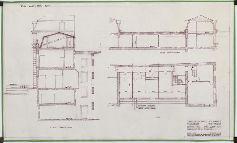 Plan, coupe, modification de la couverture.