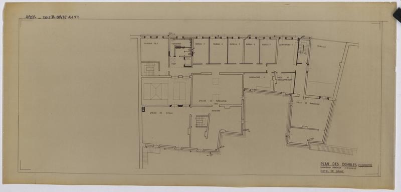 Plans de réseaux plomberie : combles.