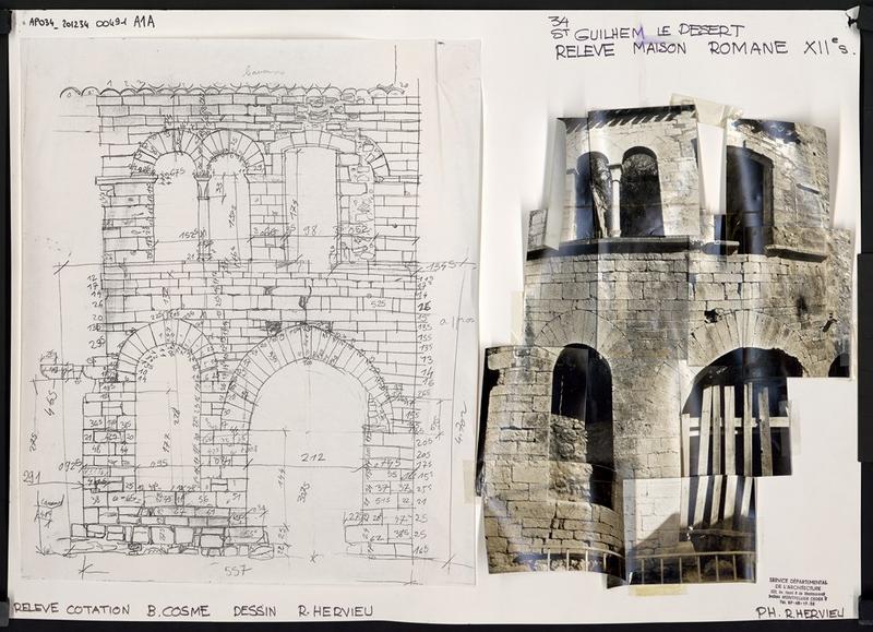 Relevé dessin façade de côté avec photo.