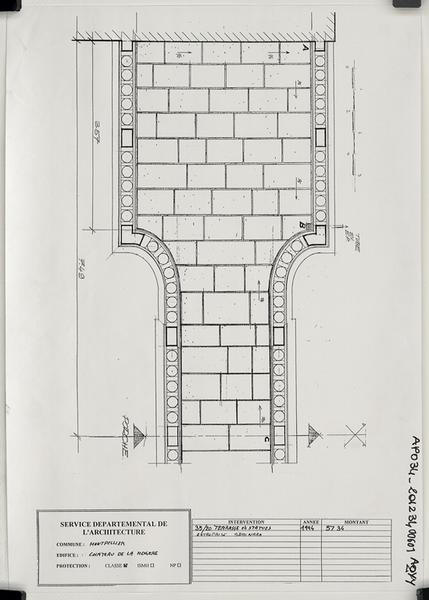 Plan pour intervention sur la terrasse et les statues.