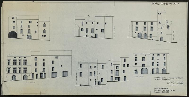 Création d'un secteur sauvegardé, Rue Béranger, Impasse Cabanasserie, Impasse Ducros.