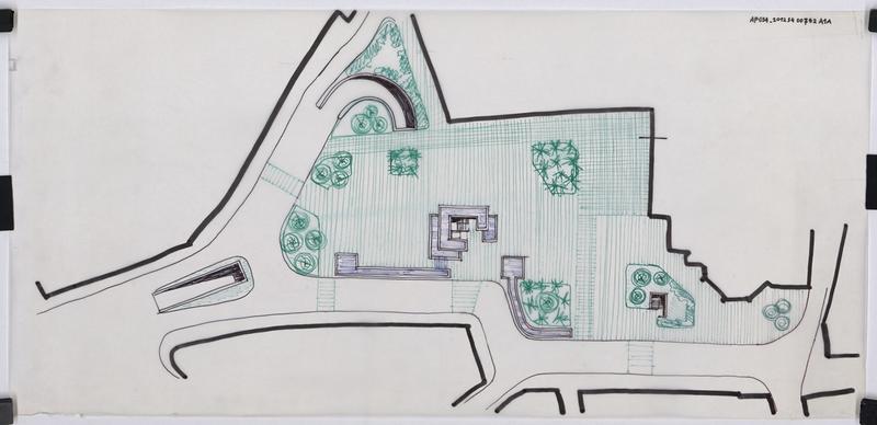 Projet d'aménagement de la place Madeleine, vue en plan.