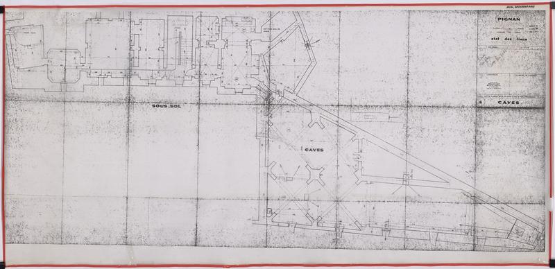 Plan du sous-sol et des caves, état des lieux n°6.