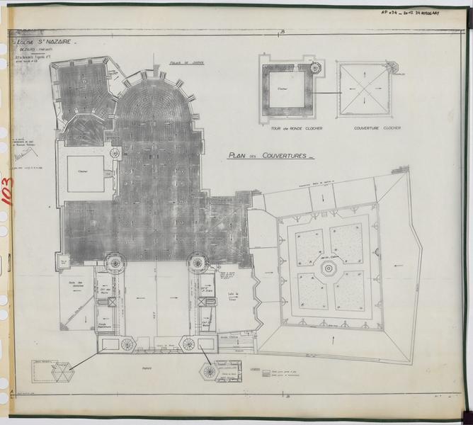 Plan des couvertures, attachement figuré n°1.