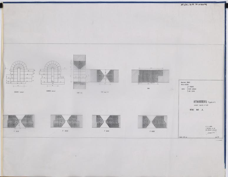 Détail de la baie B, attachement figuré n°4.