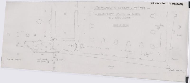 Avant projet d accès au jardin de l ancien évêché.