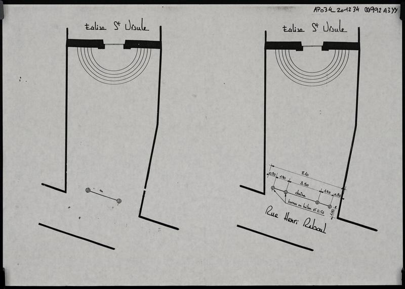 Eglise Sainte-Ursule, rue Henri Reboul, plan du parvis.