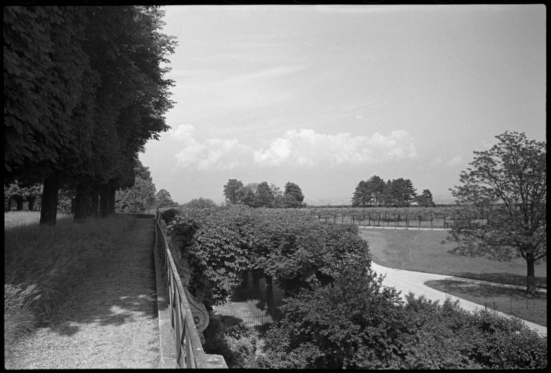 Deuxième terrasse : vue en direction du nord