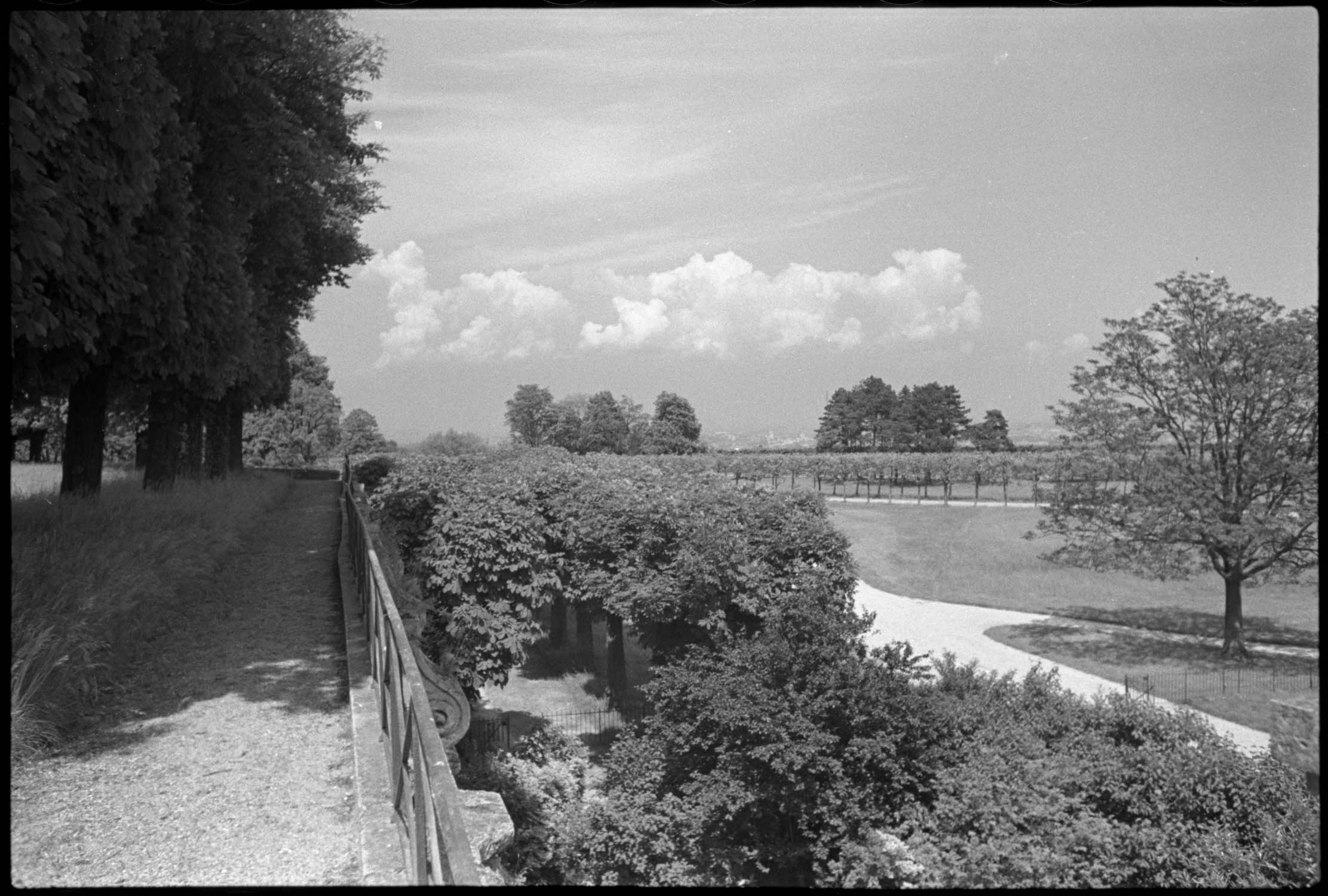 Deuxième terrasse : vue en direction du nord