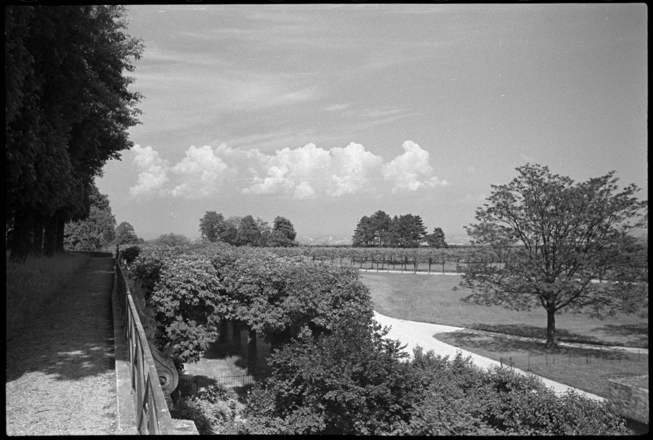 Deuxième terrasse : vue en direction du nord