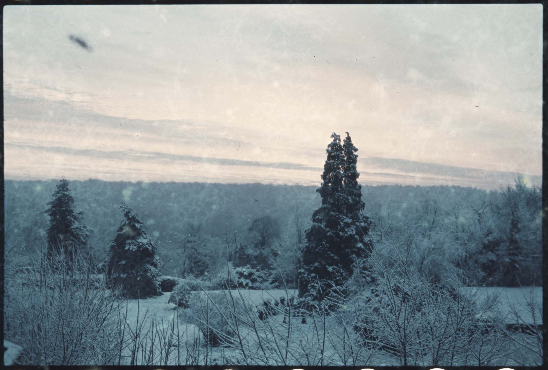 Neige : première terrasse de l’observatoire et panorama au lever du soleil