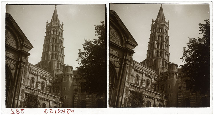 Façade sud : clocher et transept