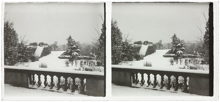 Terrasses du parc de l’observatoire enneigée