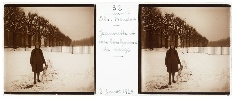 Jeannette Baldet et son bonhomme de neige