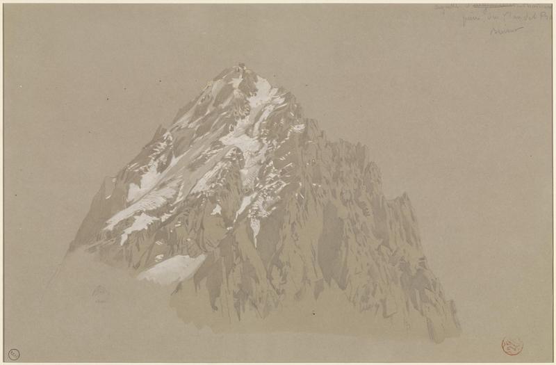 Dessin : Aiguille du Chardonnet pris du Plan de Praz Brévent