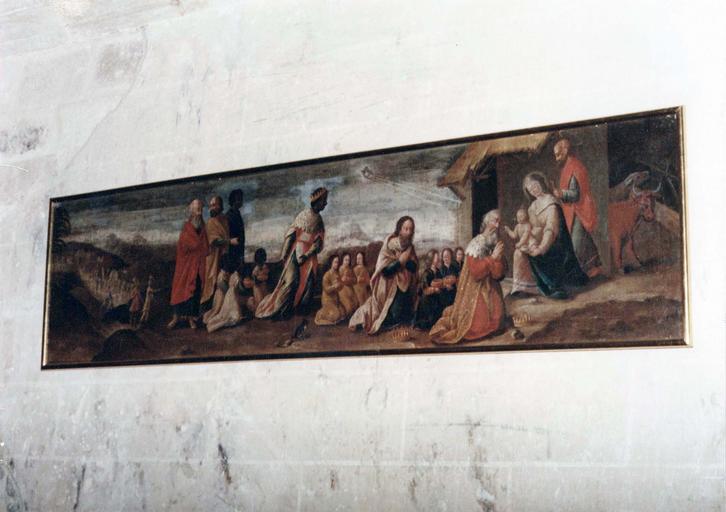 tableau : L'Adoration des mages, huile sur toile, 16e siècle