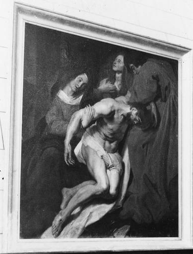 tableau : La Déposition de croix, huile sur toile, 17e siècle, copie d'un tableau de Van Dyck conservé à Oxford