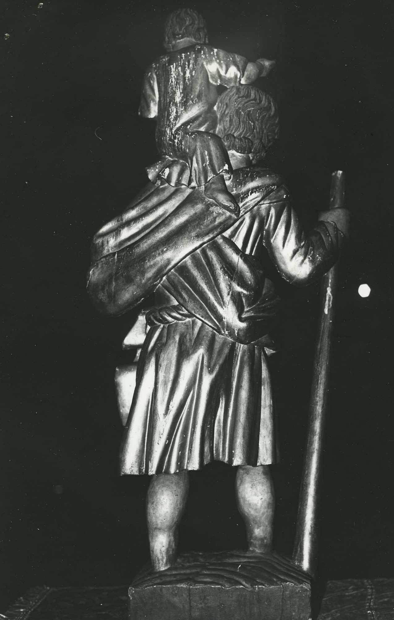 statue : saint Christophe, revers, vue générale