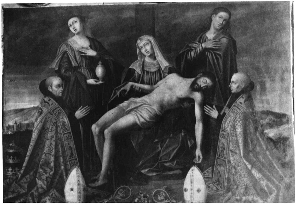 tableau : Christ déposé de la croix et deux donateurs (le)
