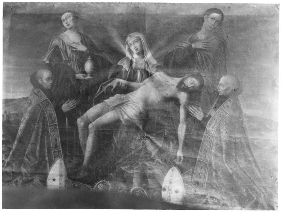 tableau : Christ déposé de la croix et deux donateurs (le)