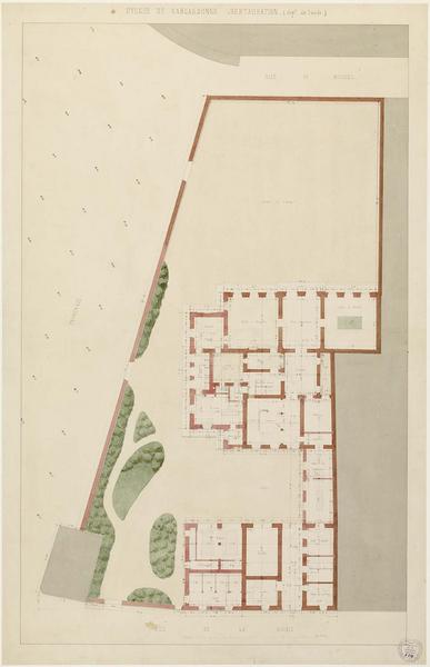 Plan du rez-de-chaussée et du jardin