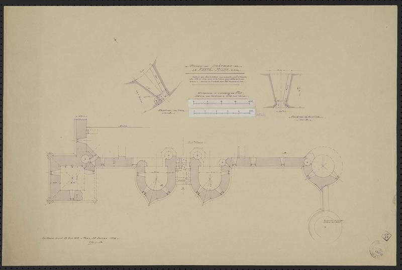 Plan côté des tours. Détail des fenêtres