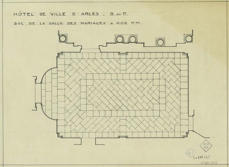 Plan du sol de la Salle des Mariages