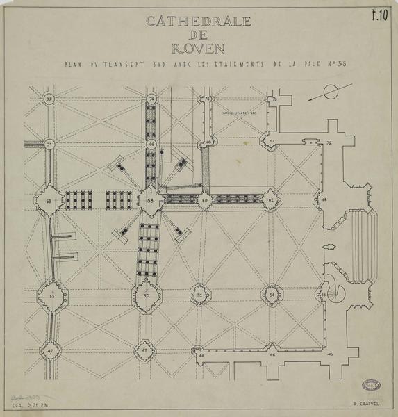 Plan d'étaiement de la croisée du transept