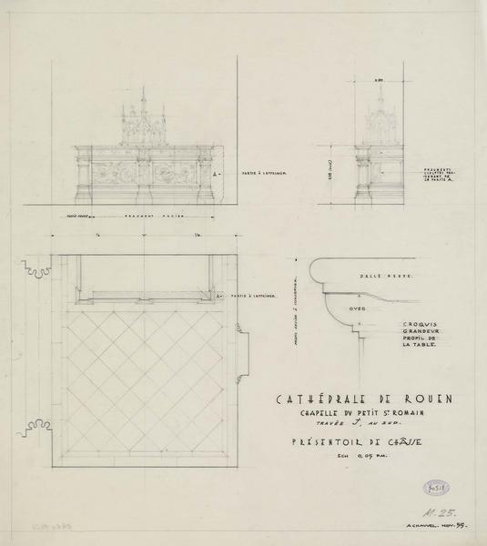 Chapelle du petit Saint-Romain : projet de châsse Notre-Dame