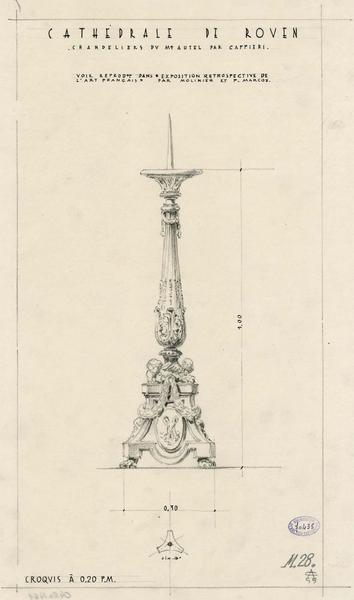 Croquis de chandelier pour le maître-autel