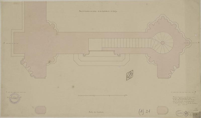 Plan de l'escalier du clocher