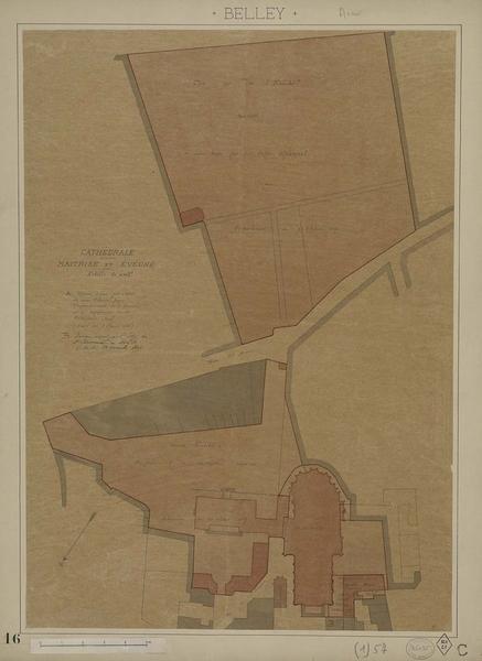 Plan de la cathédrale, de la maîtrise et de l'évêché