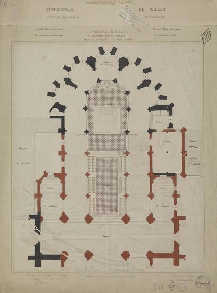 Plan d'un pavé de marbre pour le choeur et le sanctuaire