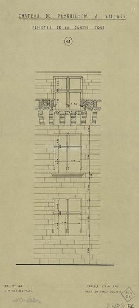 Élévation de la fenêtre de la grosse tour