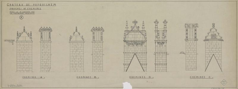 Élévations des souches de cheminées