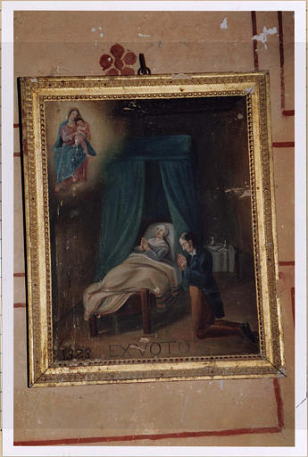 ex-voto 1823 femme au lit et homme en prière