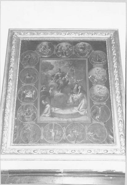 tableau : Donation du rosaire avec les mystères de la vie du Christ