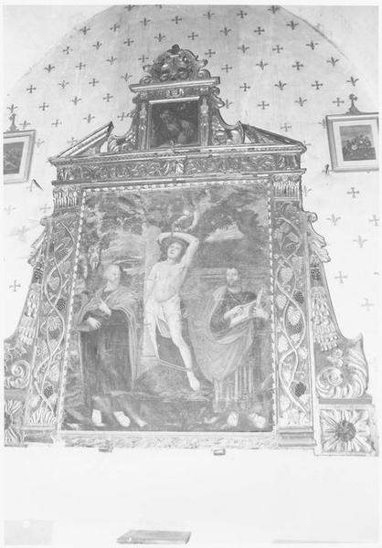 Retable, tableau : saint Pierre, saint Paul et saint Sébastien