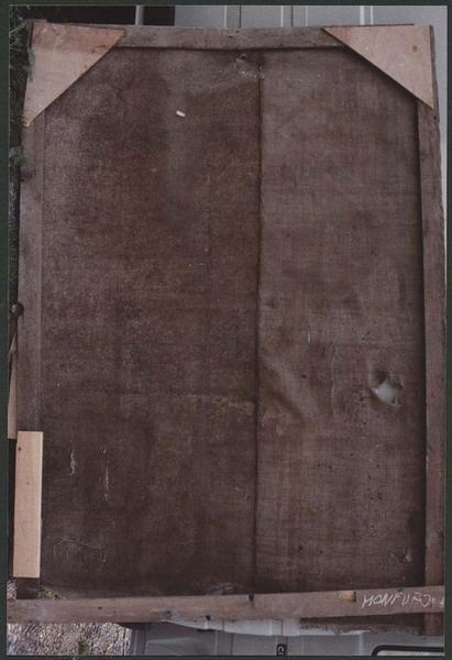 tableau : Mort de saint Joseph, avant restauration, revers